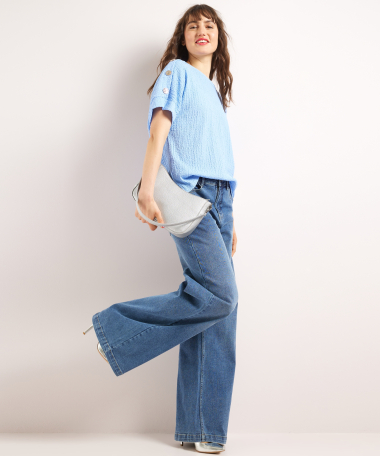 t-shirt met sierknopen 