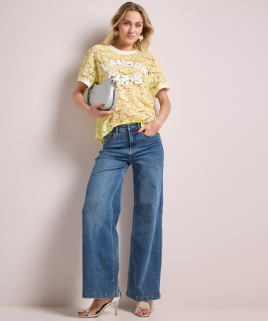 kanten t-shirt met print