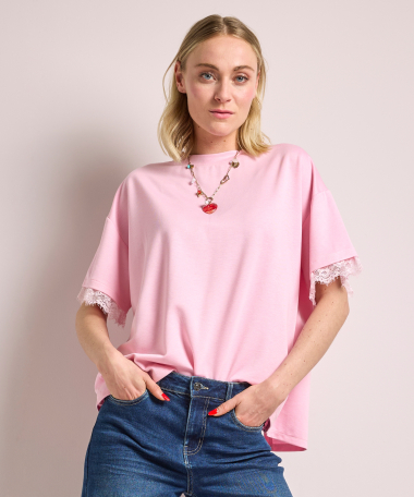 t-shirt met kanten split