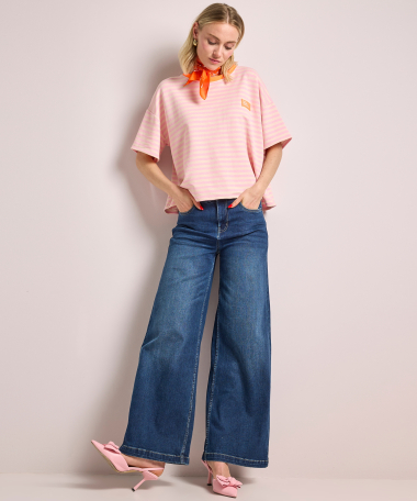 t-shirt label met strepen