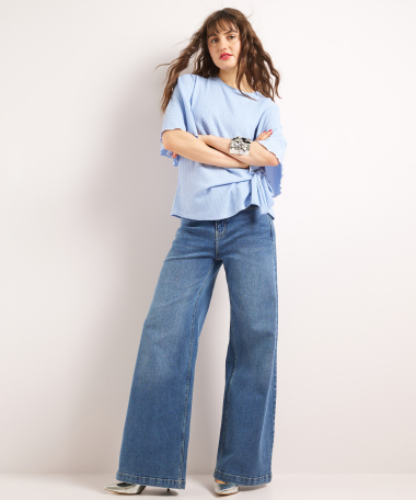 t-shirt met knoopdetail