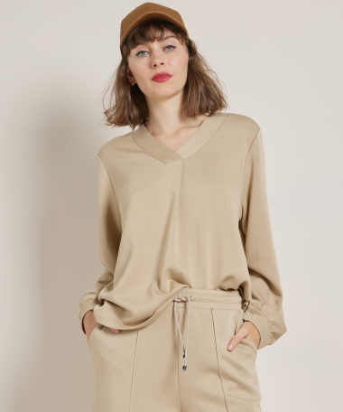 scuba top met v-hals