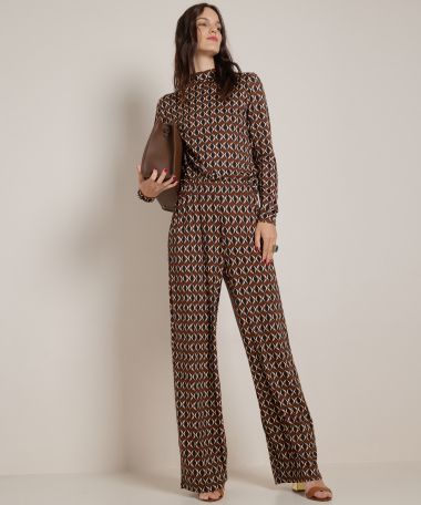 jersey top met all-over print