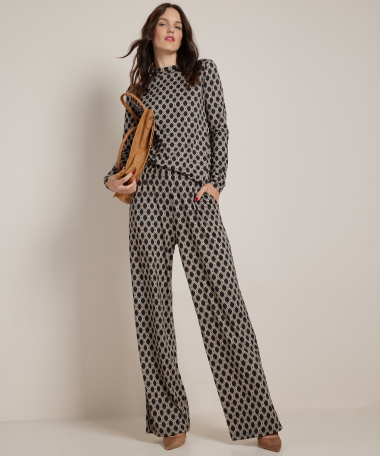 jersey top met all-over print