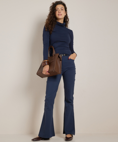 basic top lange mouw met col
