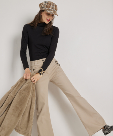 basic top lange mouw met col