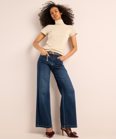basic top met korte mouw en col