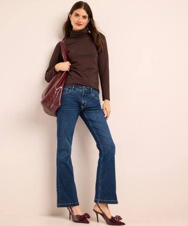 basic top met lange mouw en col
