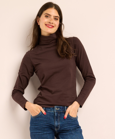 basic top met lange mouw en col