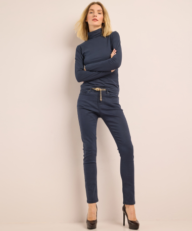 basic top met lange mouw en col