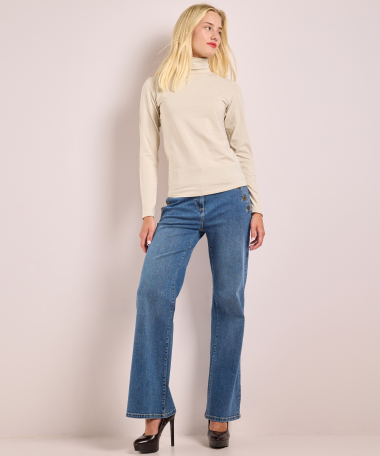 basic top met lange mouw en col