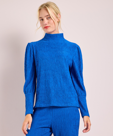 crinkle top met hoge hals