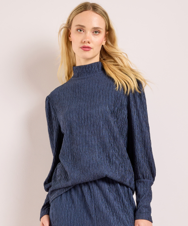 crinkle top met hoge hals