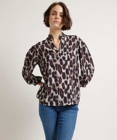 ruchekraag top animalprint