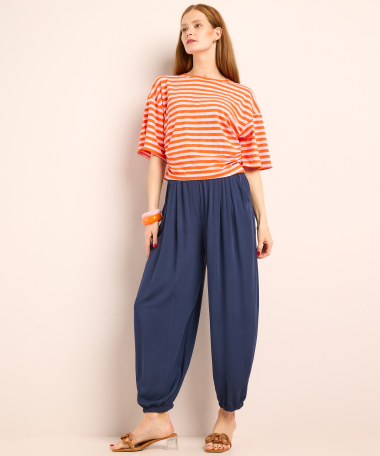 gestreept t-shirt met detail