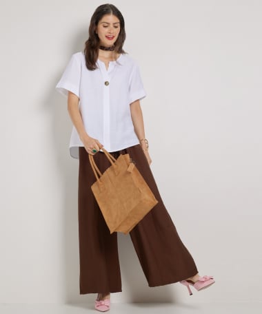 viscose top met sierknoop