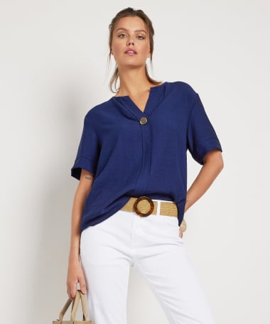top met knoopsluiting