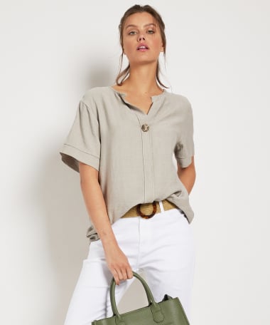 top met knoopsluiting
