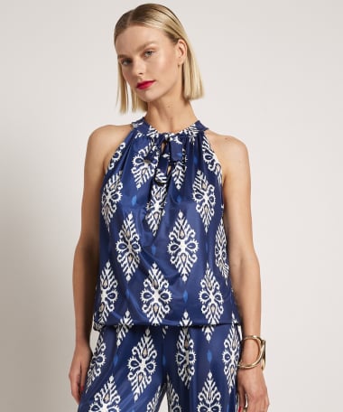halter top met klassieke print