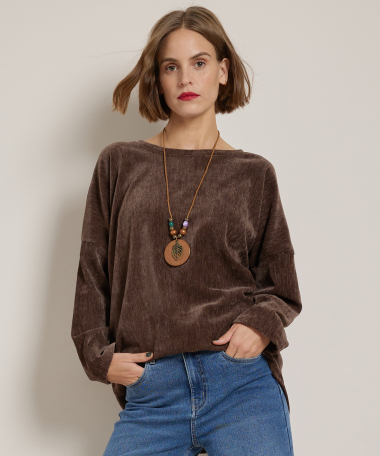 velvet top met ketting