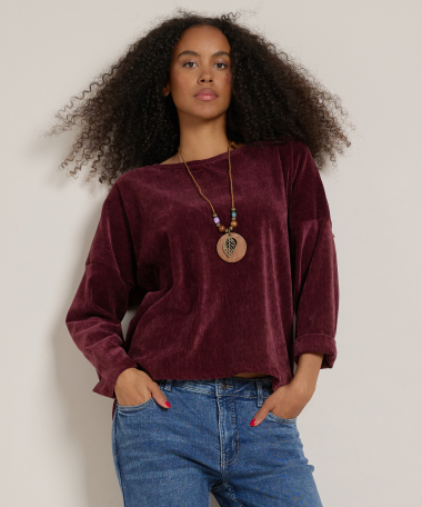 velvet top met ketting