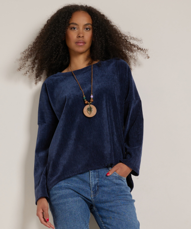 velvet top met ketting