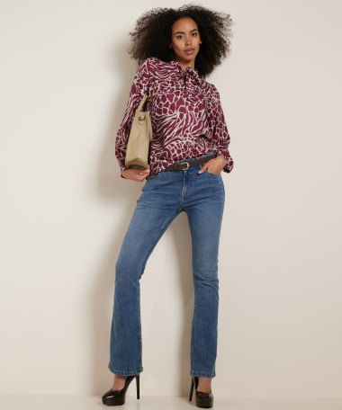 animalprint top met strik