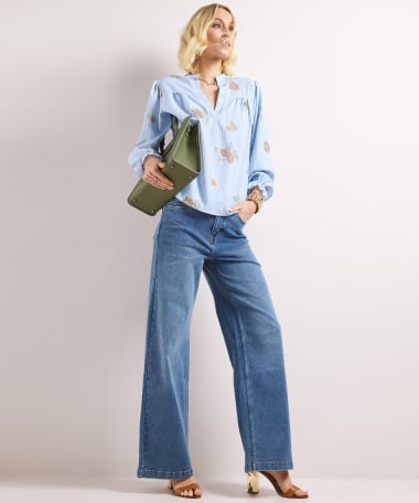 gestreepte top bloemen