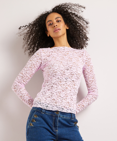 kanten top lange mouwen