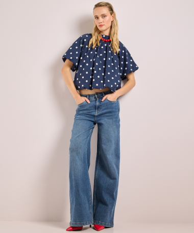 polkadot top met split