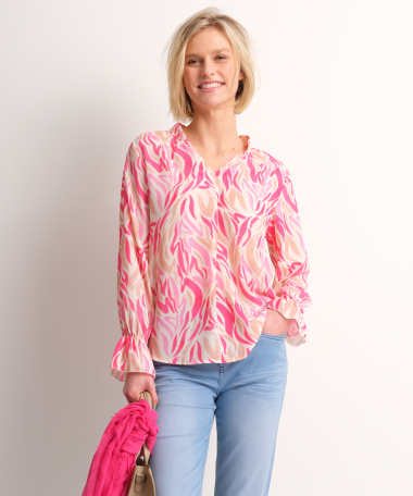 top met trendy roze print