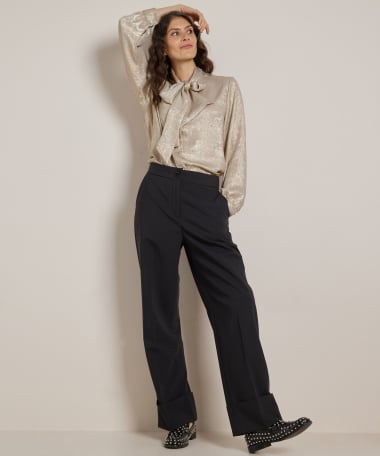 blouse met strikkraag