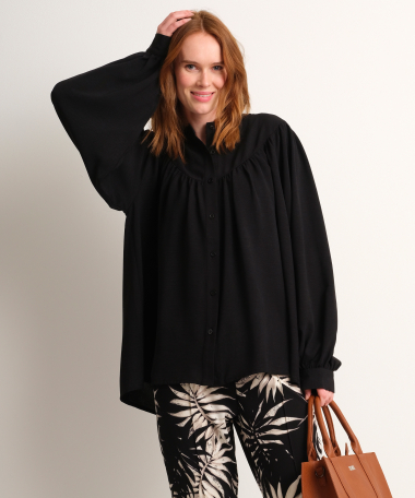 wijde blouse pofmouw