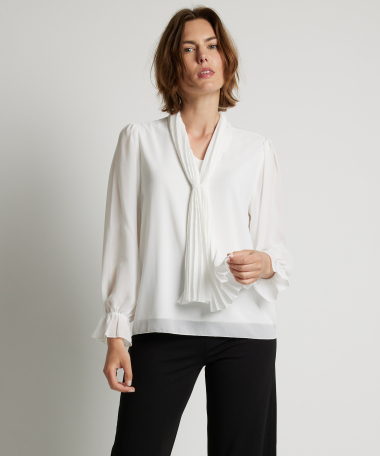 blouse plisse sjaal