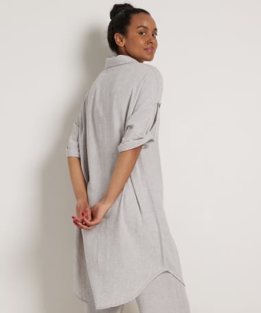 lange blouse linnenlook