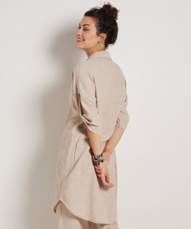 lange blouse linnenlook