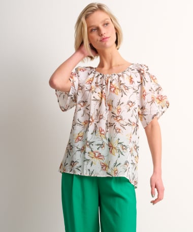 chiffon blouse bloemendessin