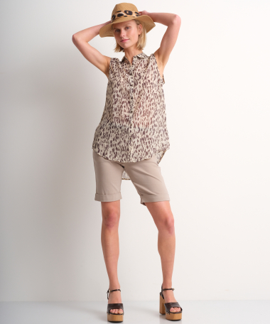 mouwloze chiffon blouse