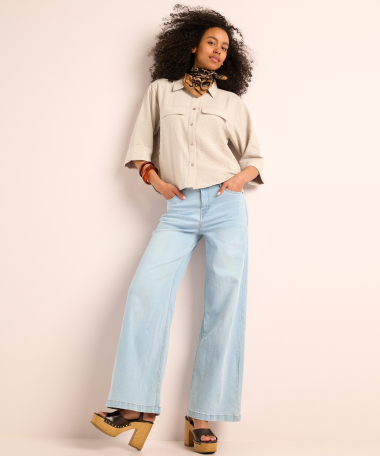 linnenlook wijde blouse