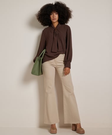 gestreepte blouse met kraag
