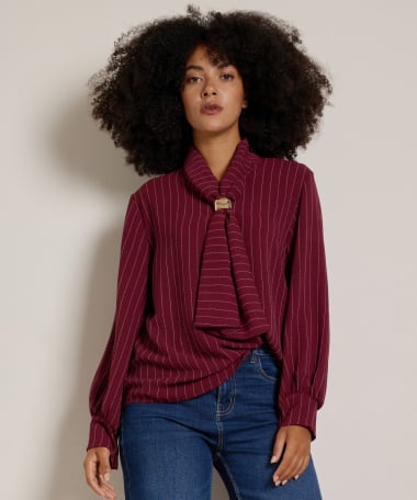 gestreepte blouse met kraag