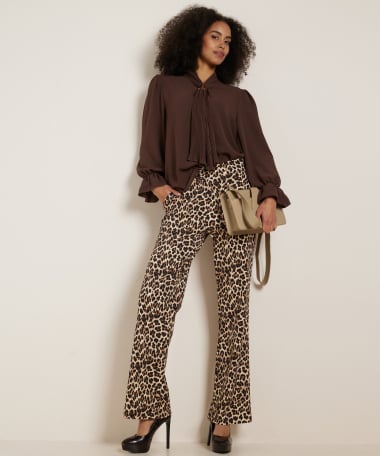 uni blouse met sjaalkraag