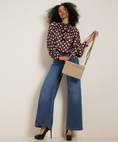 stippen blouse met strik