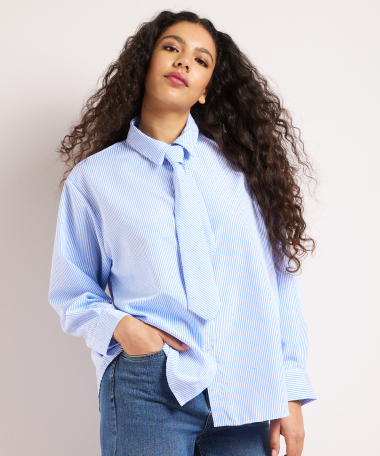 blouse met stropdas glitter