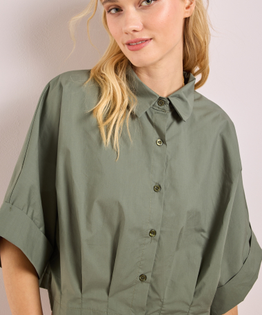 cropped blouse met korte mouw