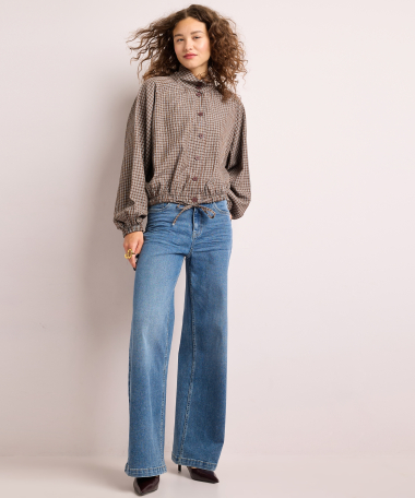 blouse met ruiten dessin