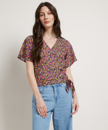 overslag blouse bloemenprint