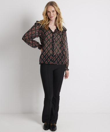 chiffon blouse ruches