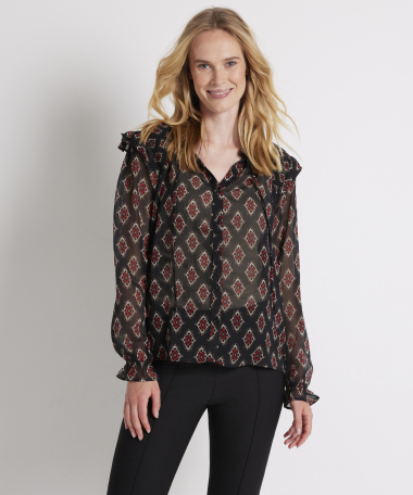 chiffon blouse ruches