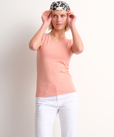 basic singlet v-hals roze